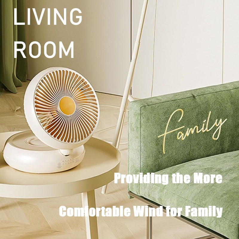 Rechargeable Foldable Table Fan with Remote, 90° Oscillation, Quiet, USB Powered.