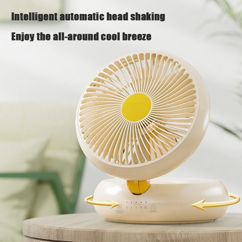Rechargeable Foldable Table Fan with Remote, 90° Oscillation, Quiet, USB Powered.