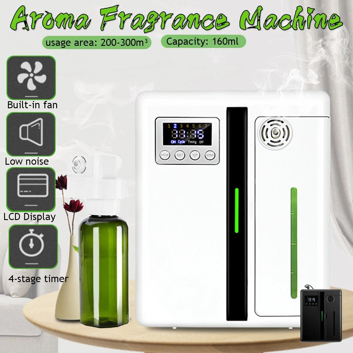 160ml Waterless Smart Scent Diffuser – Hotel-Grade Air Freshener & Humidifier.